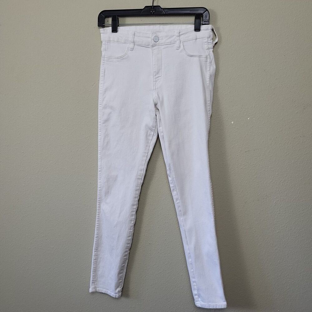 &‎ Denim Womens White Light Wash Pockets Stretch Denim Skinny Jeans Size 28
